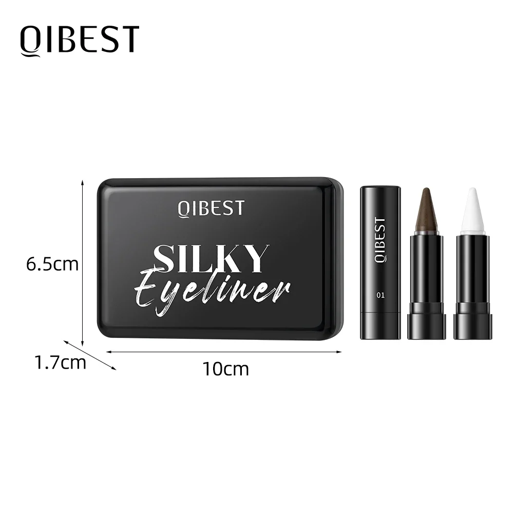 QIBEST 6 Colors Matte Eyeliner Sets Quick Dry Eyeliner Waterproof Sweatproof Single-Ended Intense Eyeliner White Black Eyeshadow