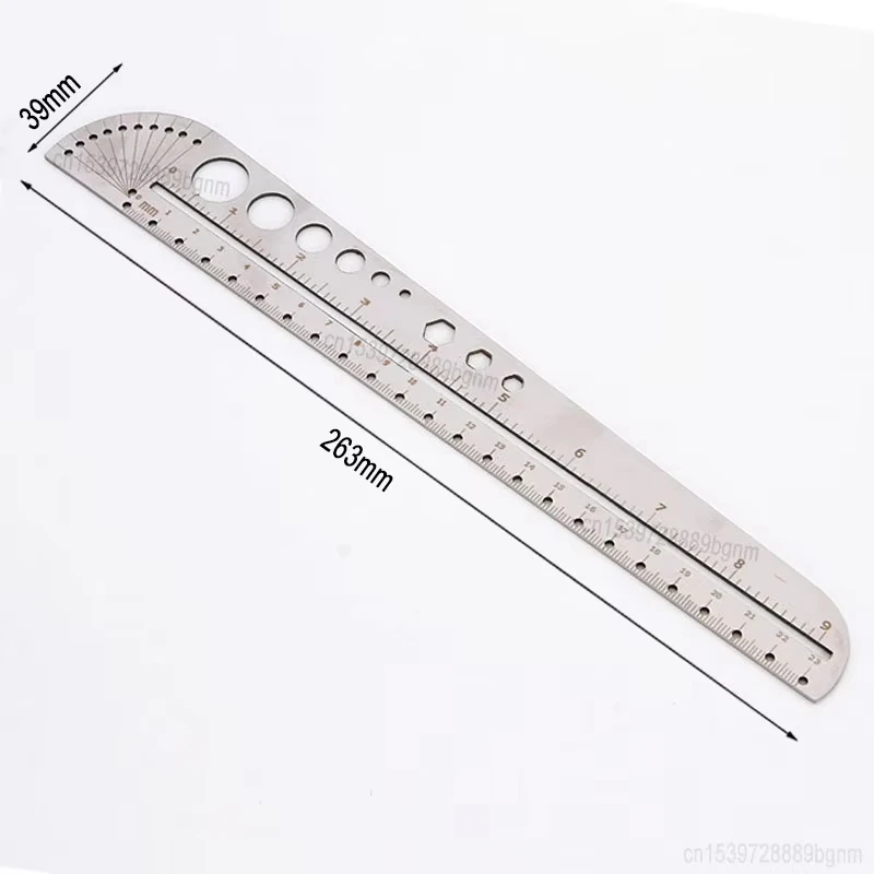 Multifunctional Stainless Steel Angle Protractor Ruler Degree Measuring Tool Kawaii School Supplies