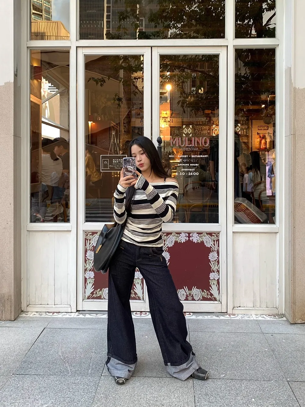 เสื้อซับในผู้หญิงไซส์ใหญ่ 300 ปอนด์ แบบยาว ลายทาง ช่วยกระชับสัดส่วน สไตล์เกาหลี แฟชั่นสำหรับใส่ทำงาน ฤดูใบไม้ร่วง 2025