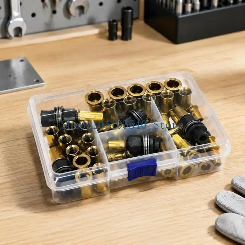 02DC Threaded Insert Nut Assortment for Creating Fastening Locations in Sheet Metal and Enclosed Workpieces, with Mandrels and