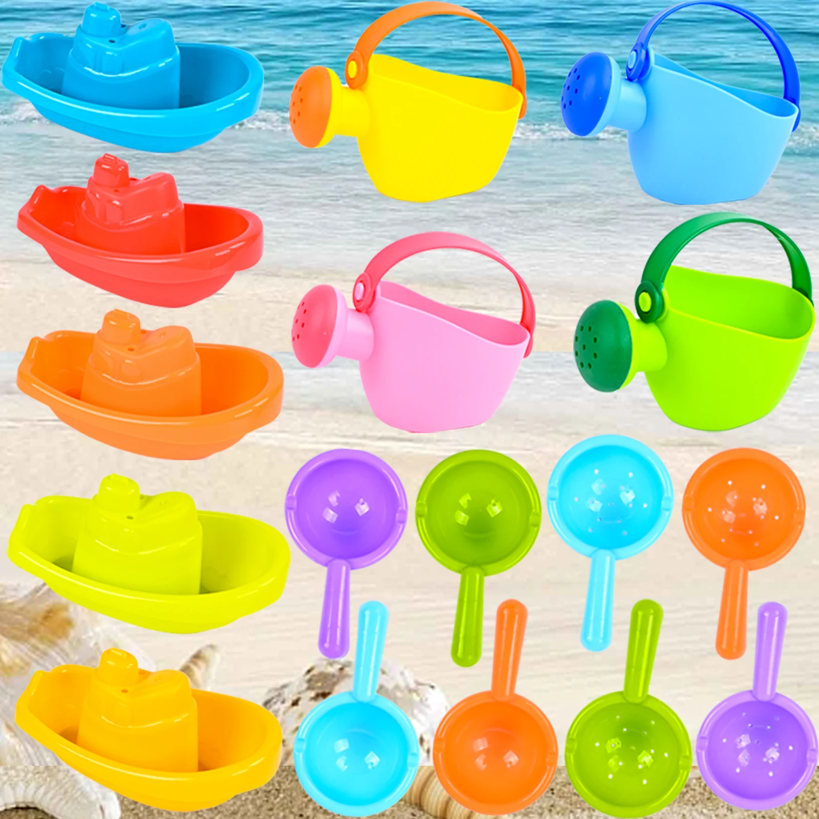 Perahu Apung Pantai Anak-anak Mainan Mandi Musim Panas Perahu Susun Besar Bermain Pasir Menggali Sekop Jam Pasir Mainan Anak Laki-laki dan Perempuan