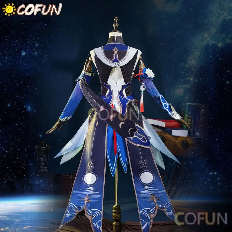 COFUN Game Honkai: Star Rail Jingliu Cosplay Costume Women Cute Dress Halloween Carnival Uniform Party Clothing Anime Suit Wig