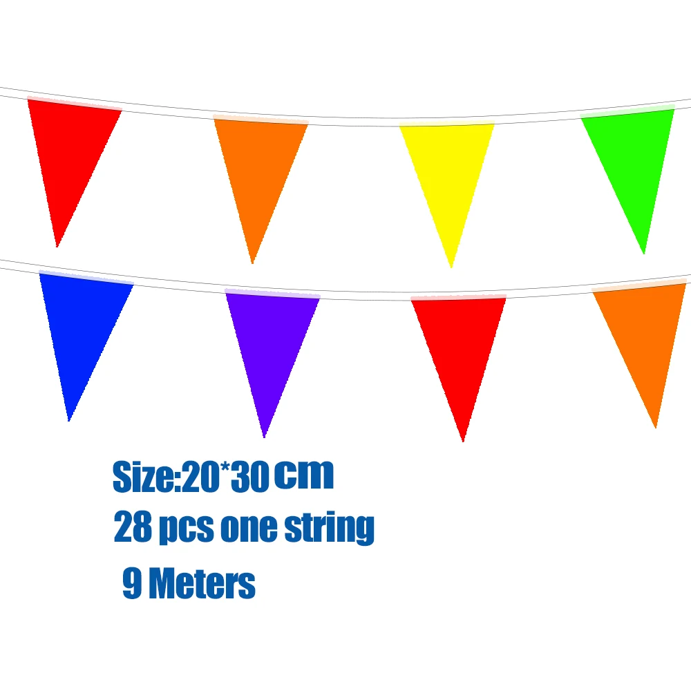 Directly Delivery 100% Polyester triangle Colorful bunting String Flags