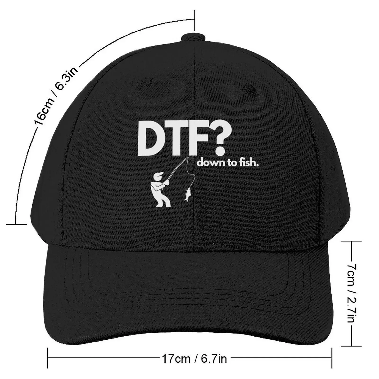 DTF? Down to fish. Baseball Cap custom caps Luxury Man Hat For Man Women's