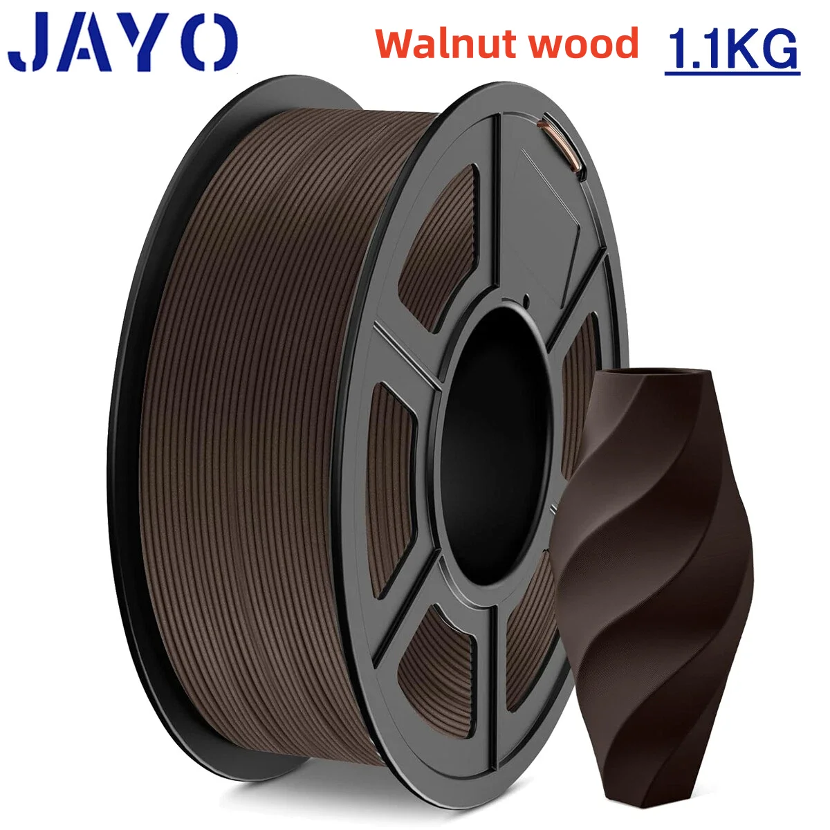 JAYO 1100G Holz-PLA 3D-Filament 1,75mm 1,1KG Hochgeschwindigkeits-PLA Holztextur 3D-Drucker-Filament 15% Holzfaser 3D-Druckmaterialien