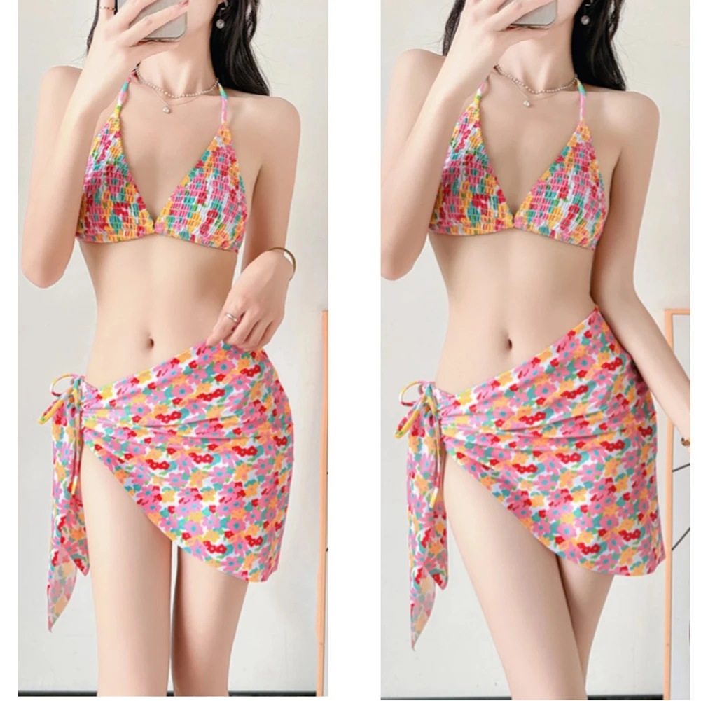 

Comfortable Adjustable Bikini Casual Cover-up Floral Bikini Set Adjustable Straps Comfortable Fit Long-lasting Use
