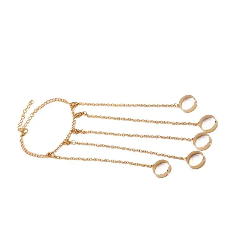 9HJK الشرير سلسلة شرابات سوار مع حلقات الاصبع الهدايا تسخير اليد القوطية