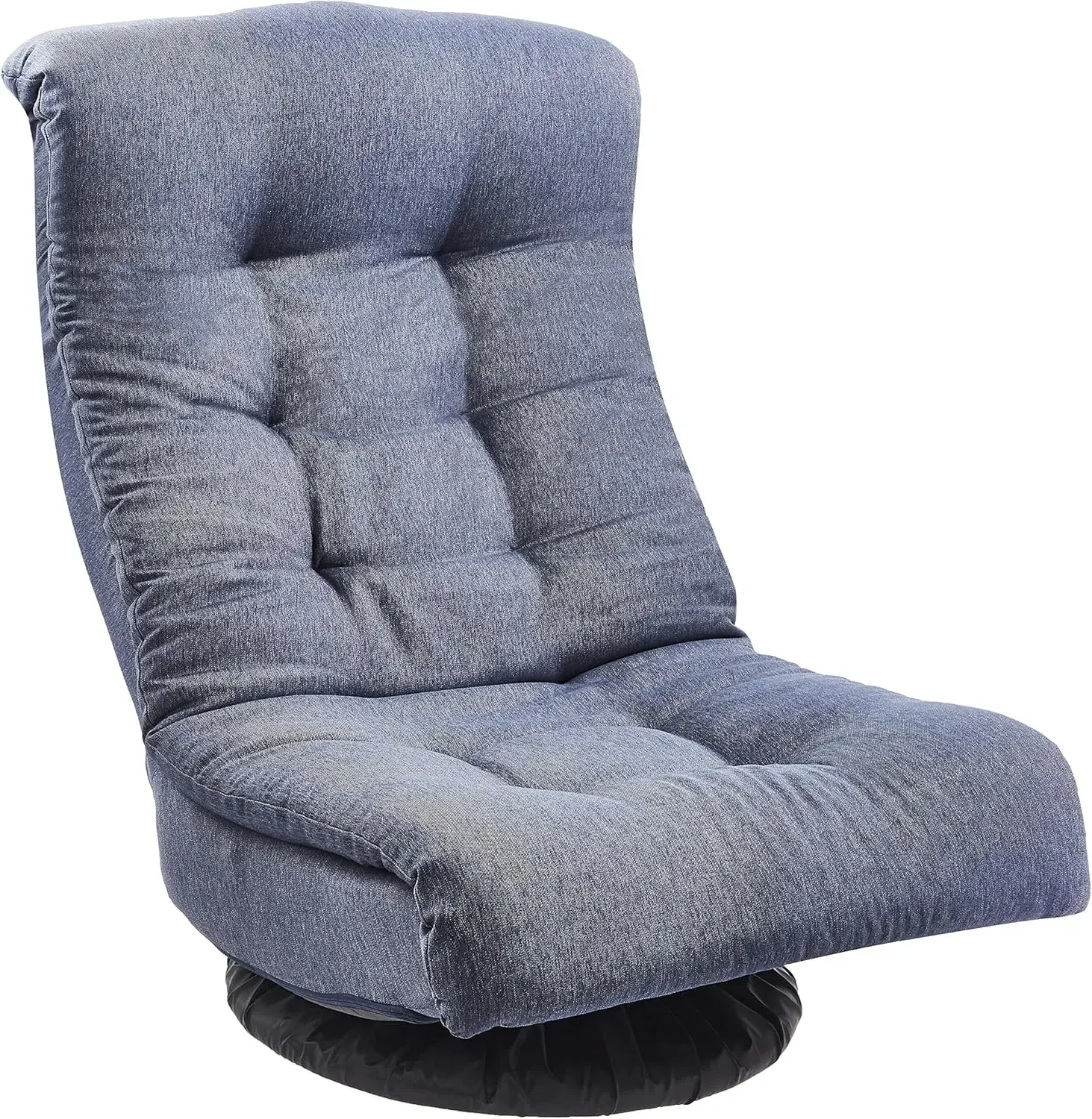 Swivel Foam Lounge Chair - with Headrest, Adjustable, Denim, Blue, 26.3D x 23.5W x 13.7H in