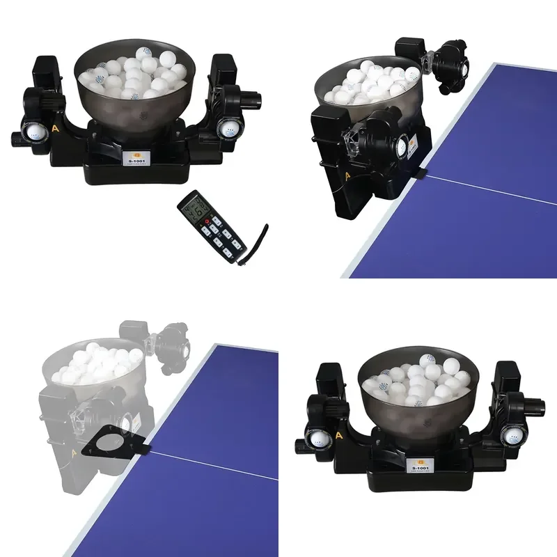 for S-1001 Double Headed Adjustable Automatic Durable Eco-Friendly Table Tennis Serving Machine Portable with Multiple