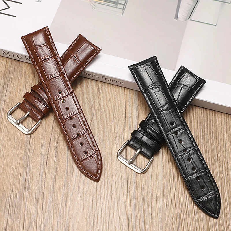 Watch Strap 12mm 14mm 16mm 18mm 19mm 20mm 21mm 22mm 24mm Bamboo Crocodile Pattern Design Men Business Watchband