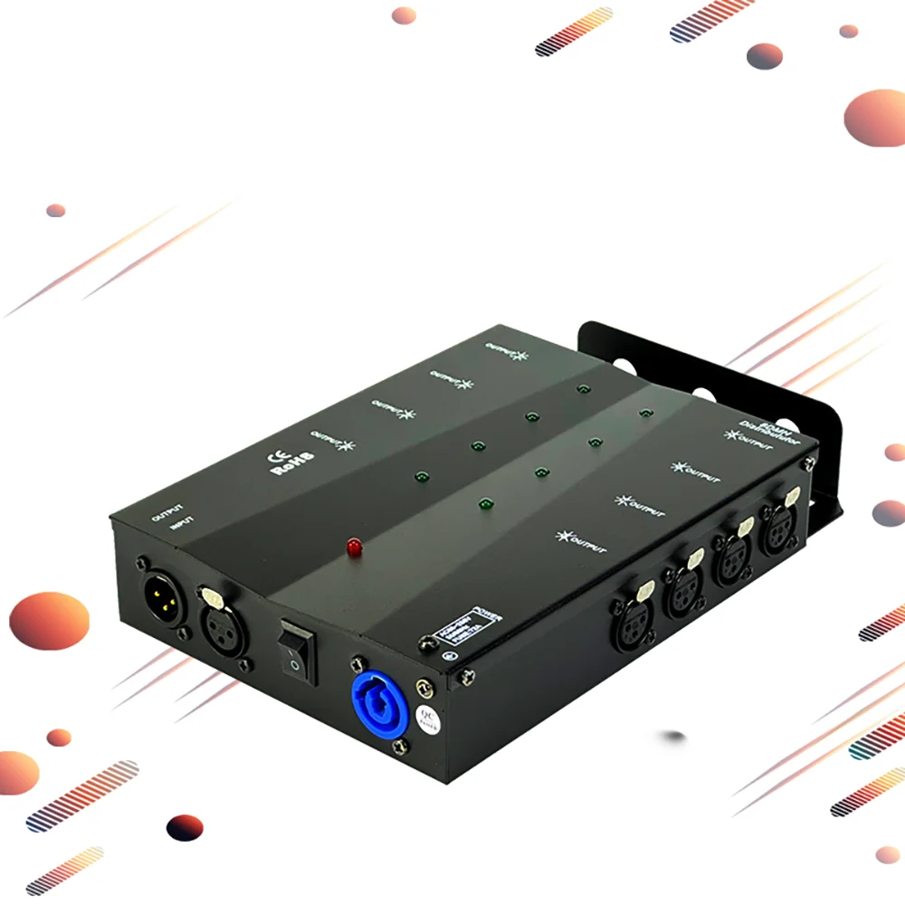 DMX512 Lighting Amplifier Wedding Stage Performance Equipment One in Four Eight Out Photoelectric Isolation Signal Distributor