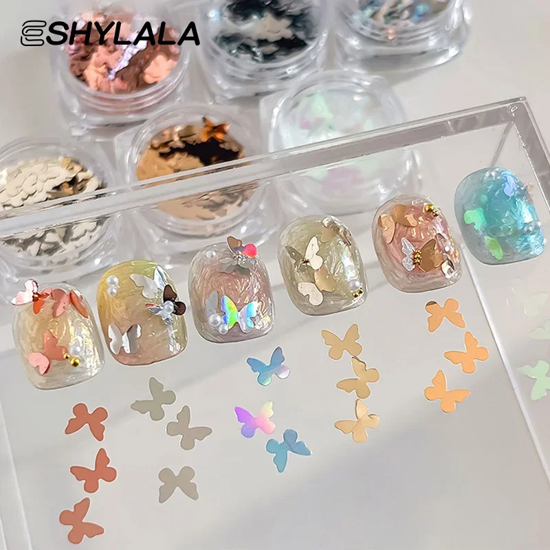 1Box Butterfly Nail Sequins Flash Nail Shining Mirror Flour Decoration Nail Art DIY Nail Art Enthusiasts