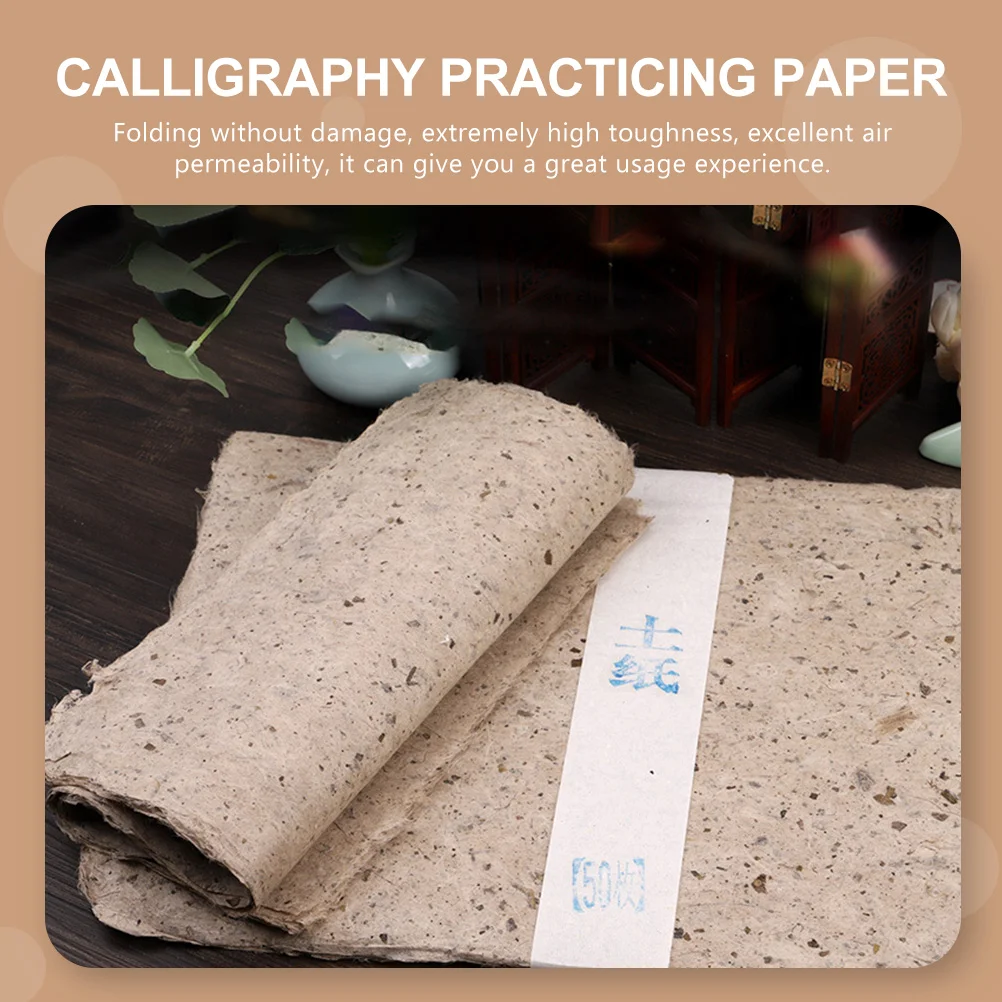 50 Sheets Pure Handmade Paper Card for Calligraphy Painting Drawing Rice Graphing Practicing Mix DIY Writing