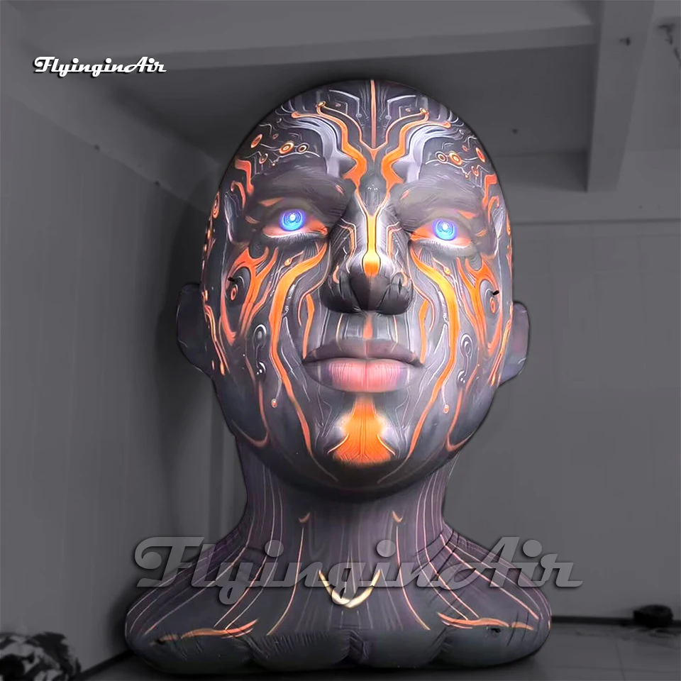 4m/6m Giant Inflatable Artificial Intelligent Robot Model Figure Head For Concert Stage Decoration