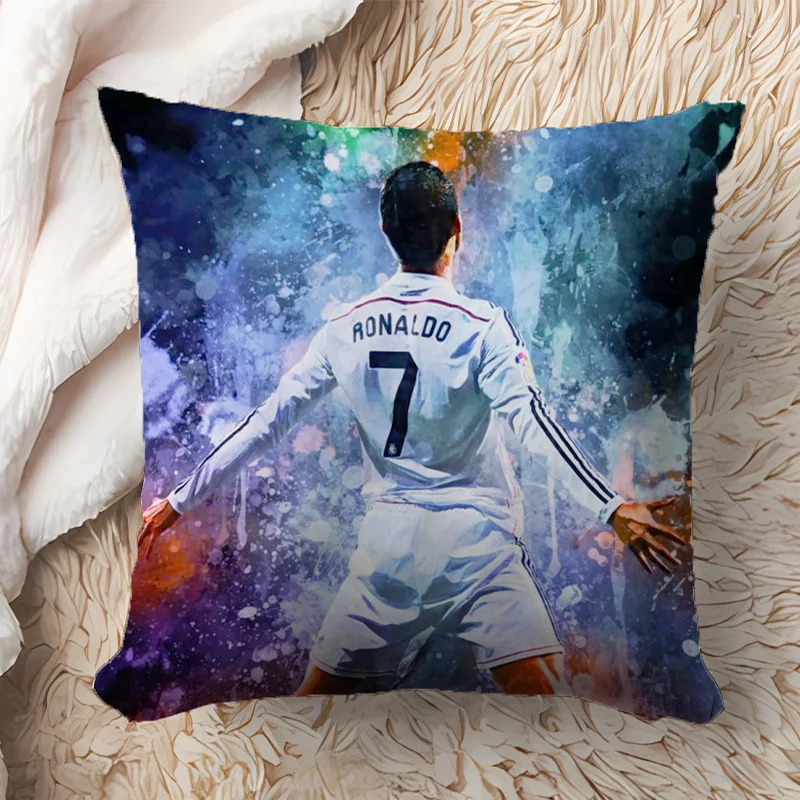 Football Star CR7 Pillowcase Ronaldos Cartoon Throw Cushion Cover Pillowslip ForLiving Room Sofa Home Decor Men Birthday Gifts