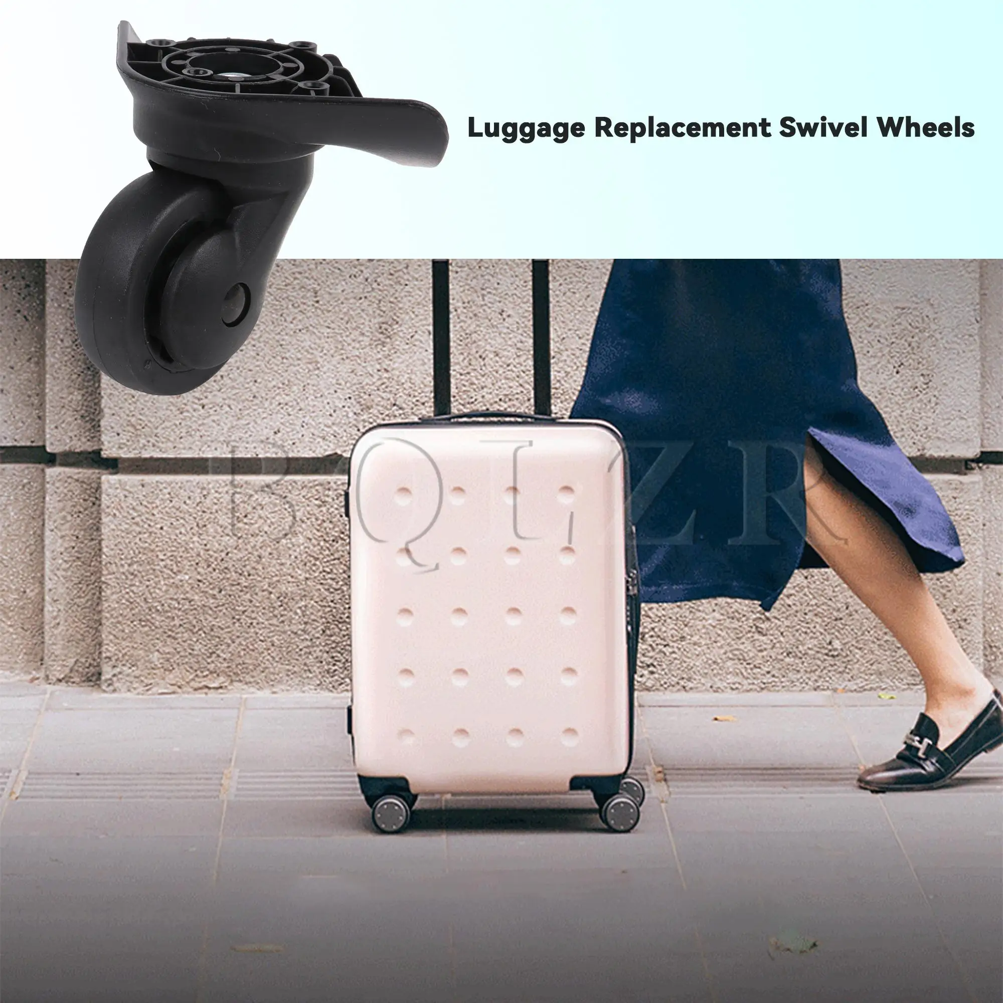 BQLZR Luggage Swivel Wheel Travel Suitcase Casters 2.95 Inches W076 Black Kit