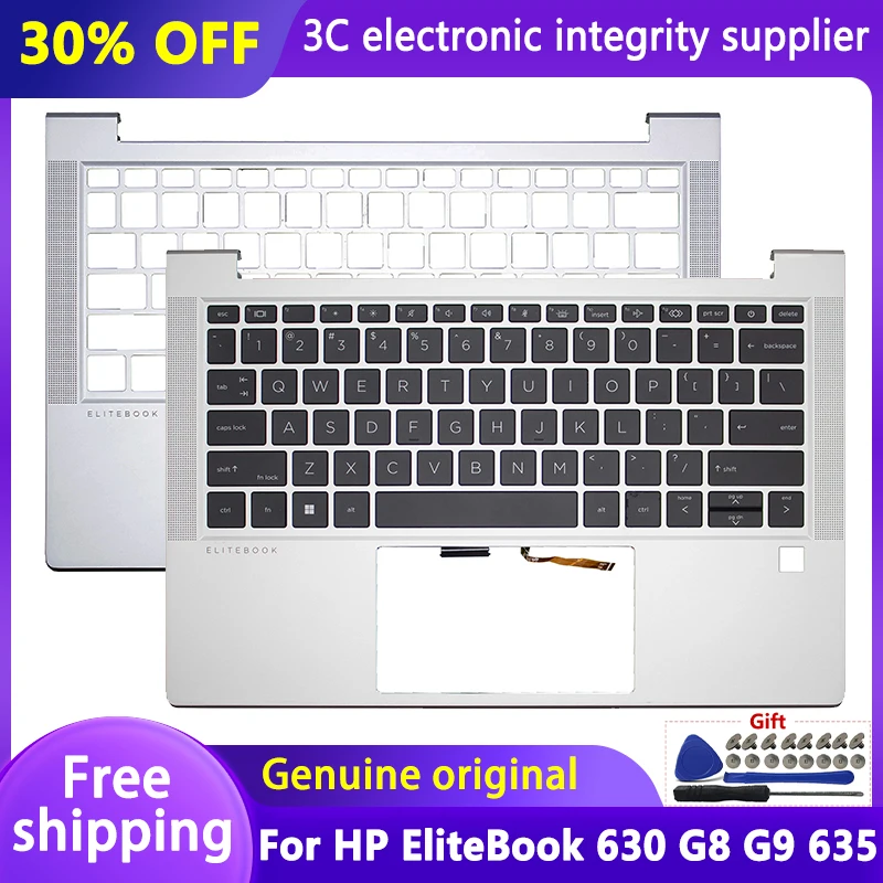 

Original New US Keyboard for HP EliteBook 630 G8 630 G9 635 G8 G9 Laptop Palmrest with Backlit Upper Cover Top Case N10777-001