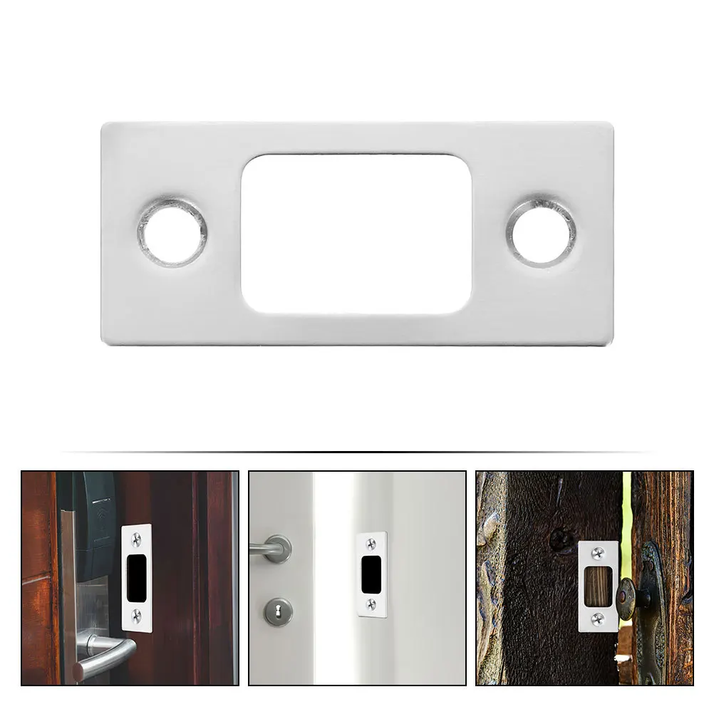 4-teiliges Türöffnerplatten aus Edelstahl, Riegel-Abdeckplatten, Verstärkung, Reparaturset für Außentüren im Innenbereich