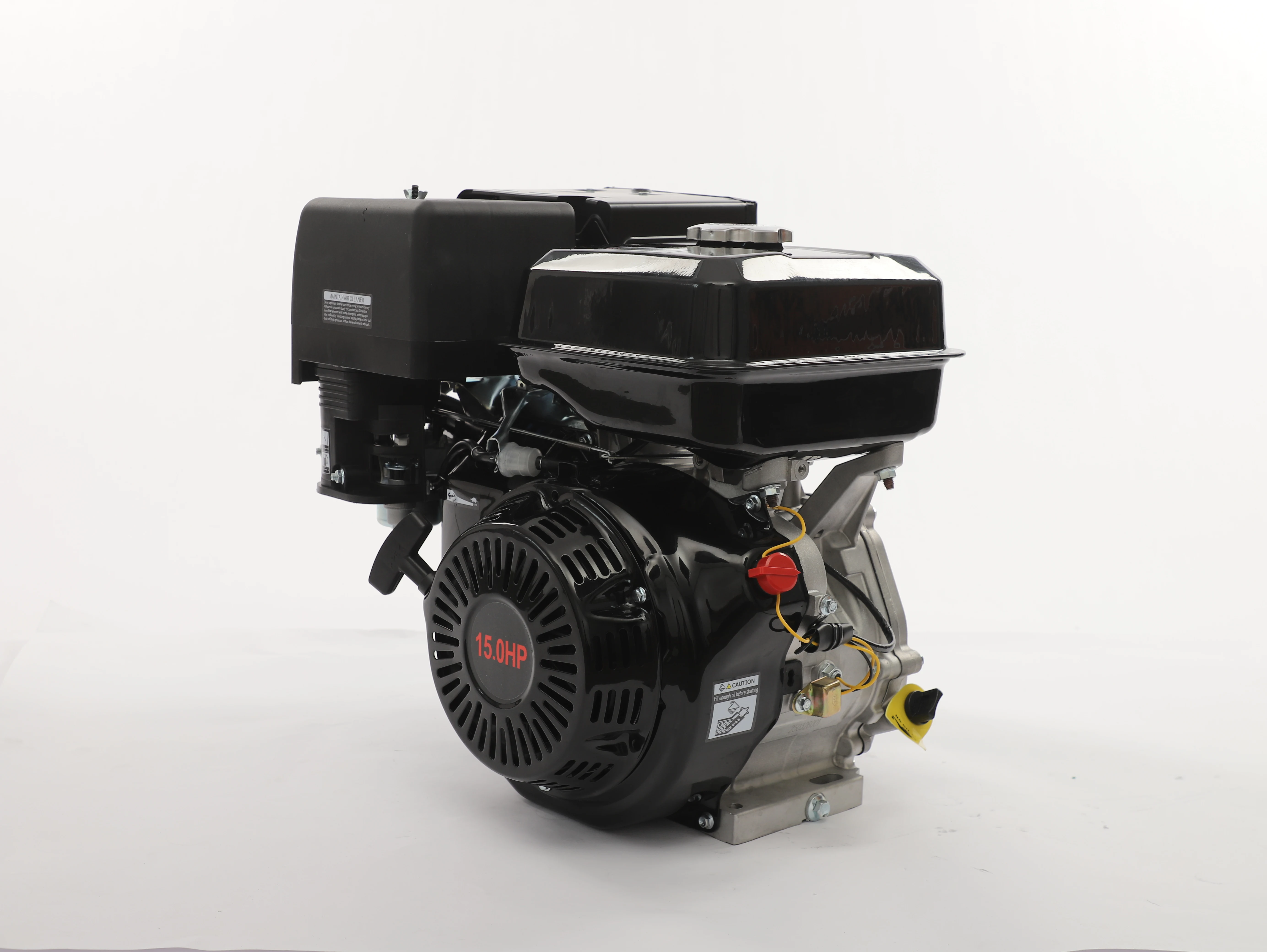 15 HP 4-Stroke Petrol Engine, 9.7 kW 420 CC Standing Motor Kart Motor, Industrial Motor, Single Cylinder Stand-Mounted Motor, , Petrol Engine, 3600 rpm, Drive Motor, Heavy Duty Motor/Black, for Pocket Bike