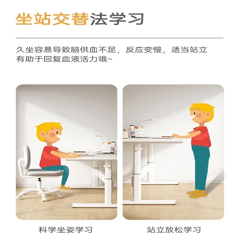 Children's Study Desk  Writing Desk Student Manual Adjustable Home Computer Desk and Chair