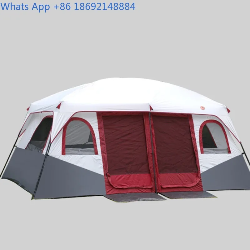 Tent Outdoor Two Rooms One Living Room Double Layer Sun Protection 6-8-12 Person Outdoor Multi-person Camping Large Tent
