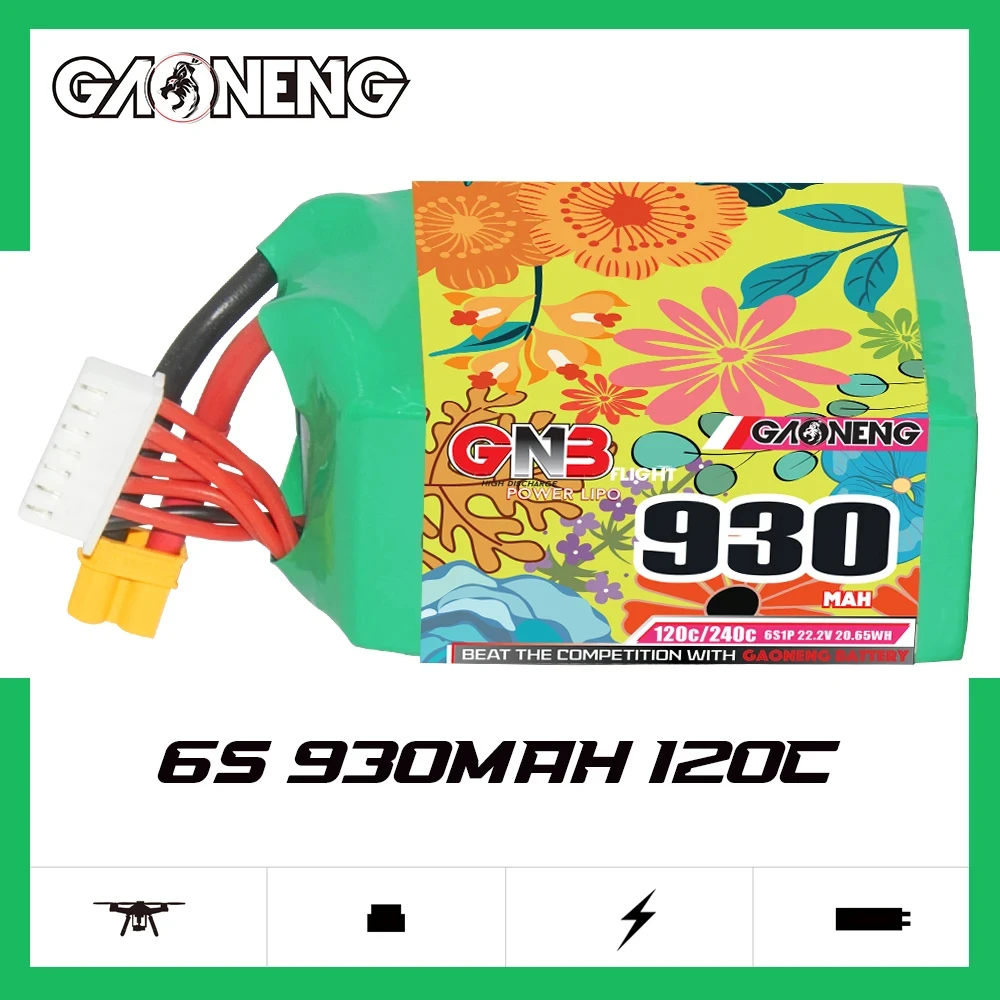 GNB 6S 22.2V 700mAh 930mAh 120C GNB LiPO Battery For FPV Racing Drone RC Helicopter Airplane Parts Square Type Multirotor