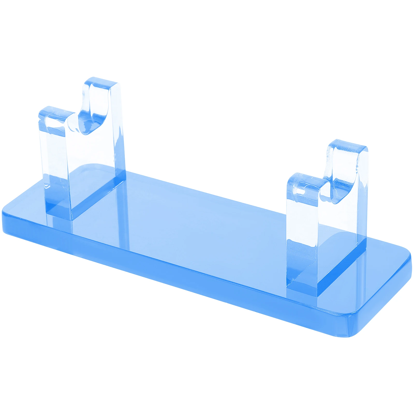 

Acrylic Pen Display Stand Clear Organizer for Pens Pencils Eyebrow Markers Blue Base Storage Rack Office Home School Use