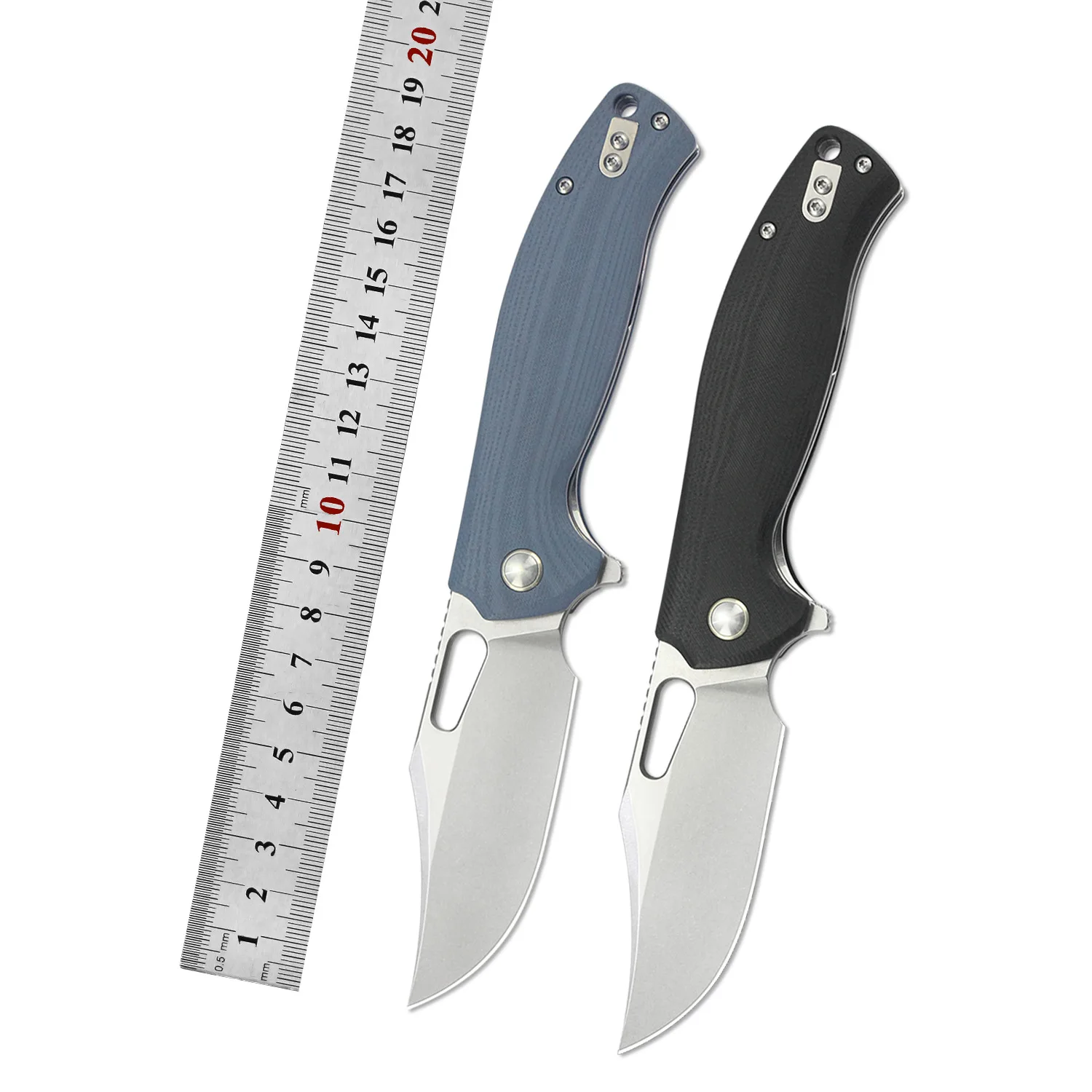 RHON 3.3inch EDC Knife High Carbon S/S14C28N Steel Blade Outdoor Camping Razor Sharp Folding Pocket Knives with Color G10 Handle