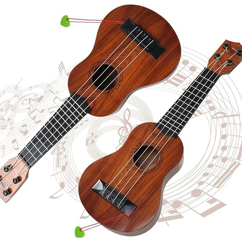 HOT-17In Enfants Ukulele JE4 Cordes Mini JEChildren Instruments De Musique Jouets Avec Médiators Pour Tout-petits Enfants Garçons Bol