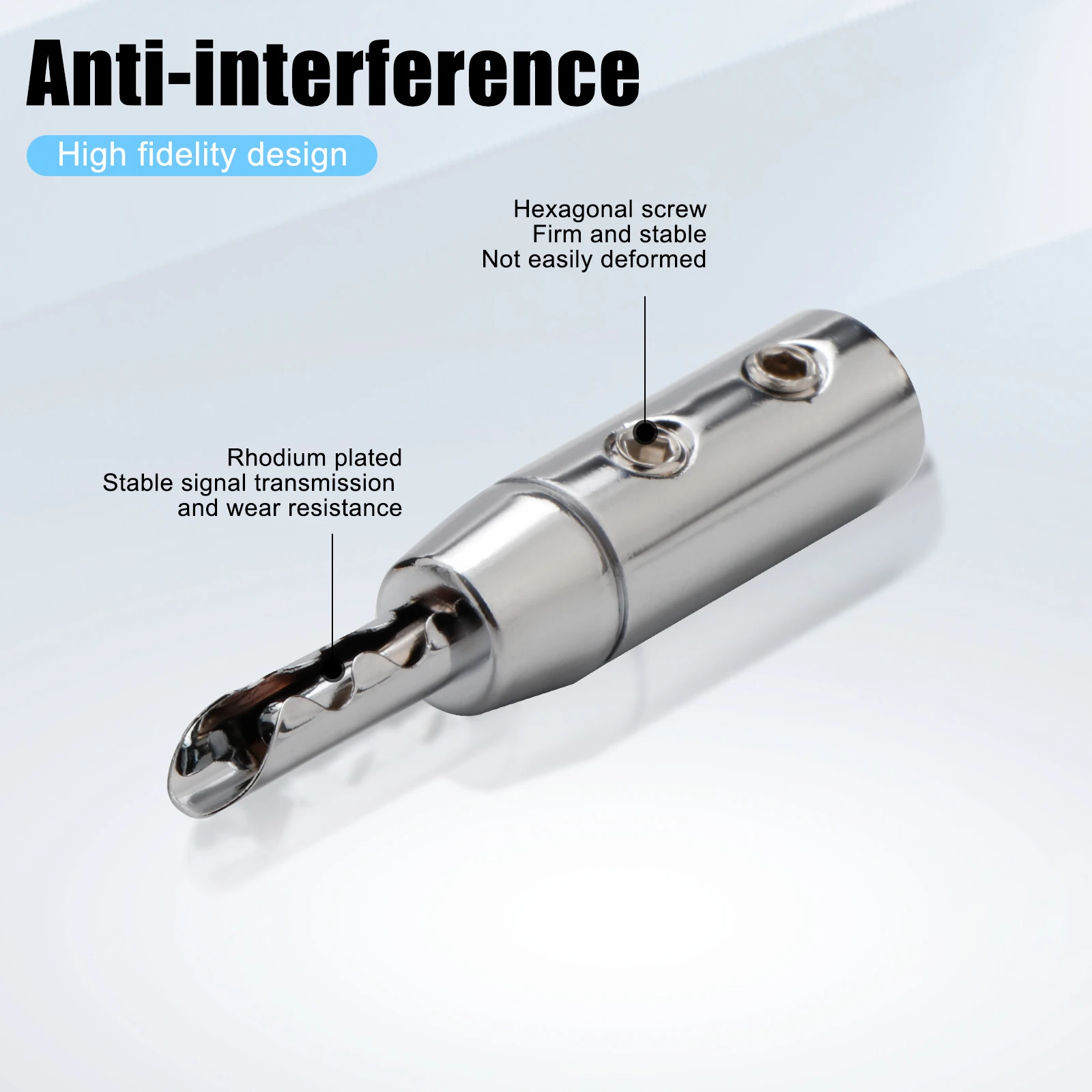 4 buah BA1417R kualitas tinggi Rhodium berlapis BFA Z tipe steker Speaker pisang kuningan colokan pisang konektor kelas Audio hifi