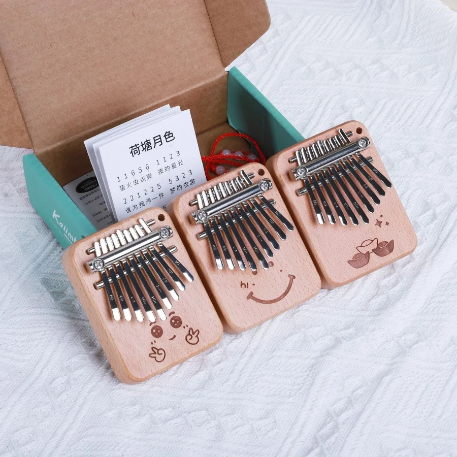 Kalimba 9 Key Thumb Piano Solid Wood Mini Portable Finger Piano Easy to Learn Perfect Beginner Gift