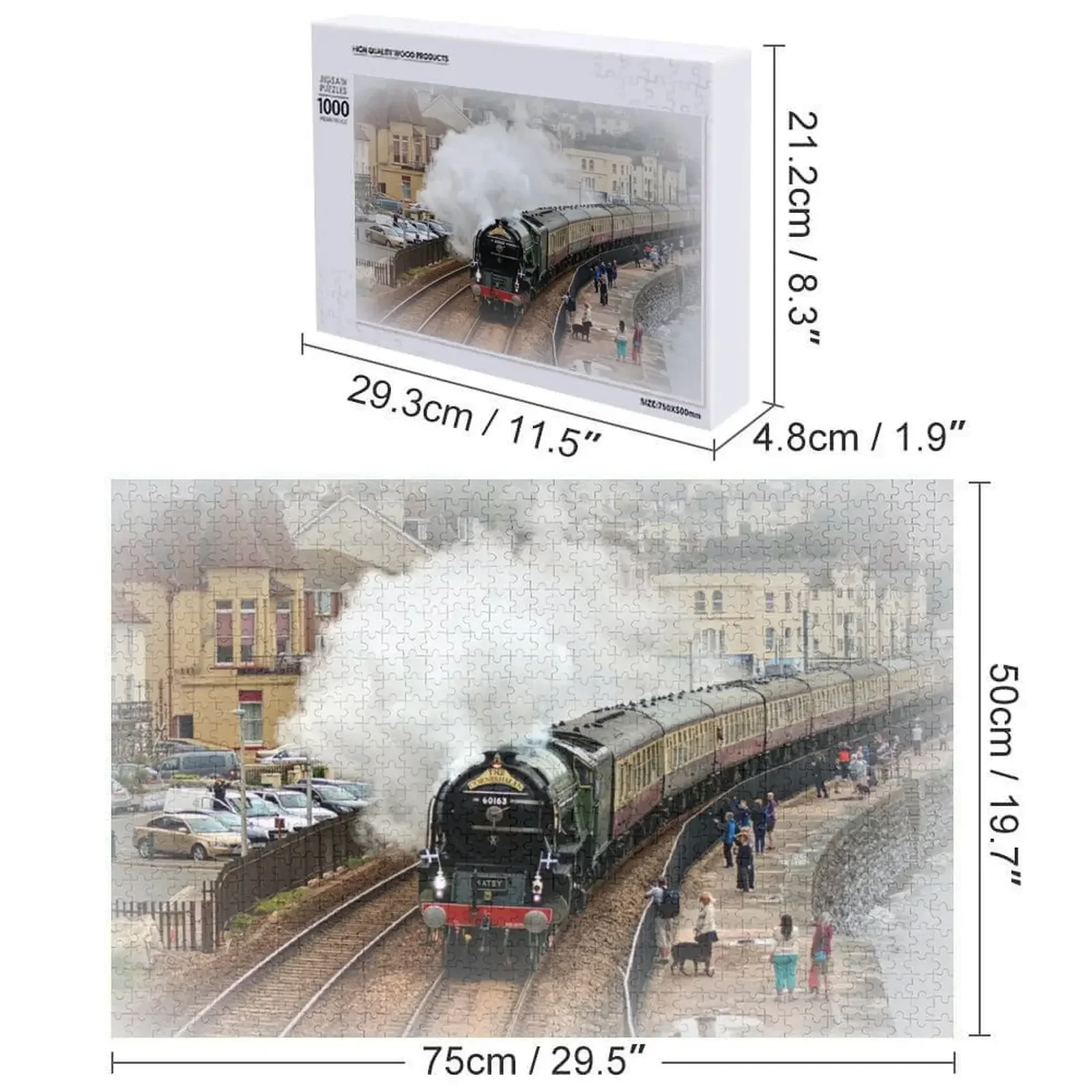 Der Cornishman Steam Train at Dawlish in South Devon Puzzle, individuelles personalisiertes Namenspuzzle aus Holz