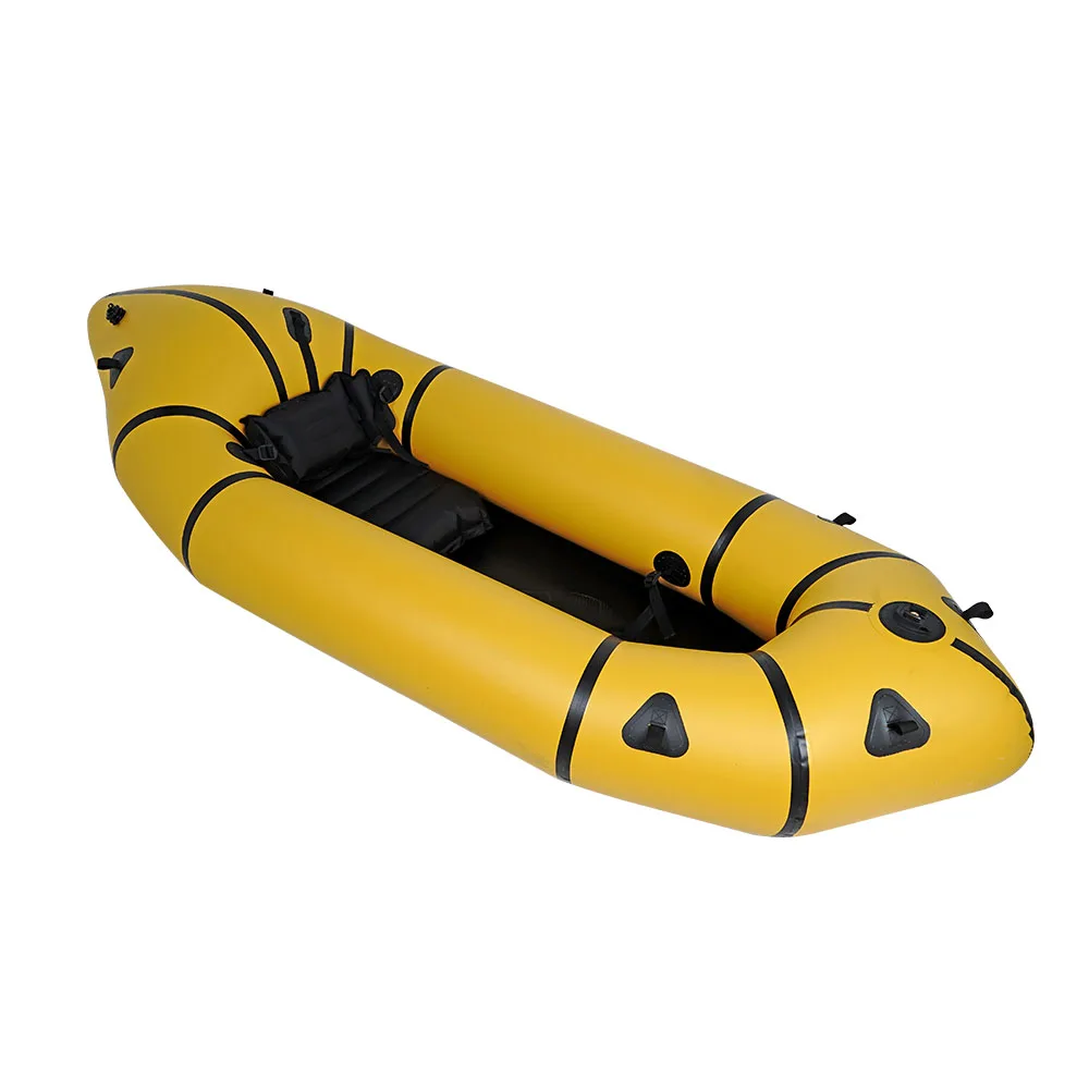 235cm Lightweight 210d TPU Inflatable White Water River PackRaft Whitewater Kayak Canoe with Removable Fin Skeg
