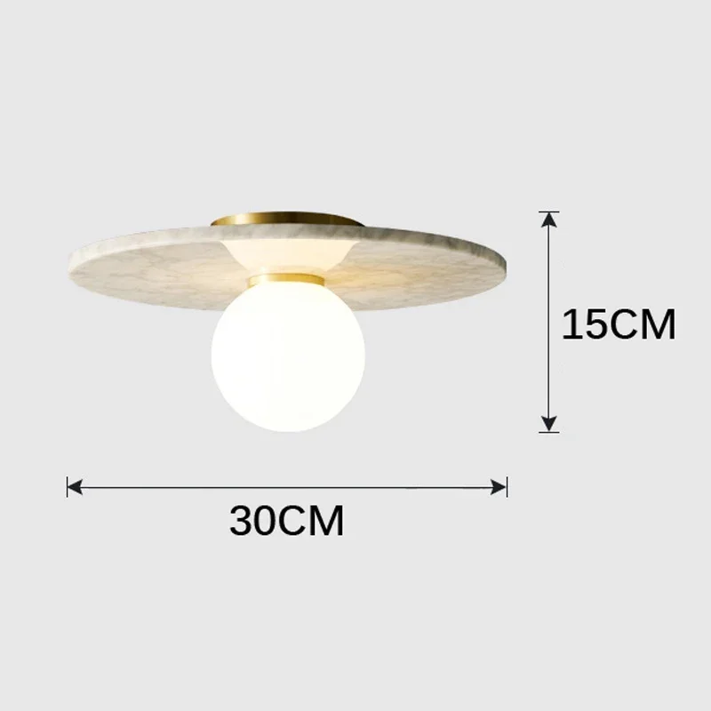 Nordic White Black Green Stone Aisle Corridor Lamp Marble Ceiling Light for Home Decor Living Room Bedroom Marble Lighting
