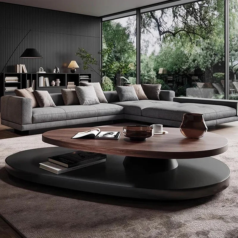 Vintage Minimalist Oval Coffee Tables Home Use High End Simple Design Especial Side Tables Living Room Mesa Auxiliar Furniture