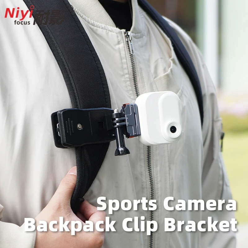 Action Camera Backpack Strap Mount 360° Rotatable Shoulder Clip Holder for GoPro Hero 12/11/10/9, DJI Osmo Action 4/3, Insta360