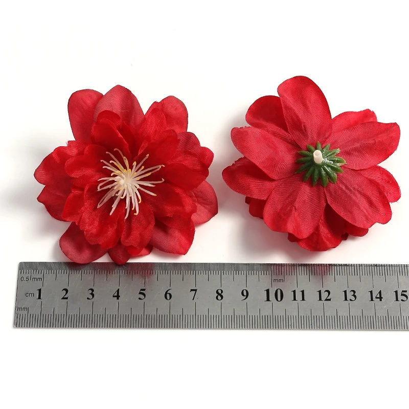 Têtes de fleurs artificielles pour décoration de mariage, décoration de fête, bricolage, couronne, accessoires cadeaux, 7cm, 10/20 pièces