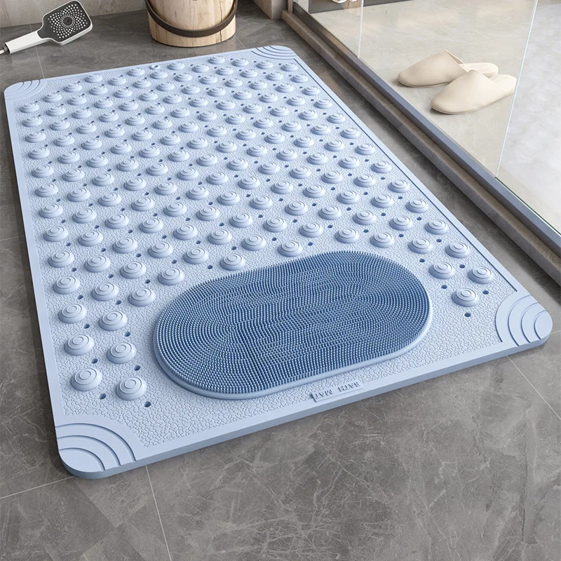 TPE Bathroom Anti Slip Mat Shower Anti Fall Home Pad Bath Room Waterproof Massage Suction Cup Floor Mat