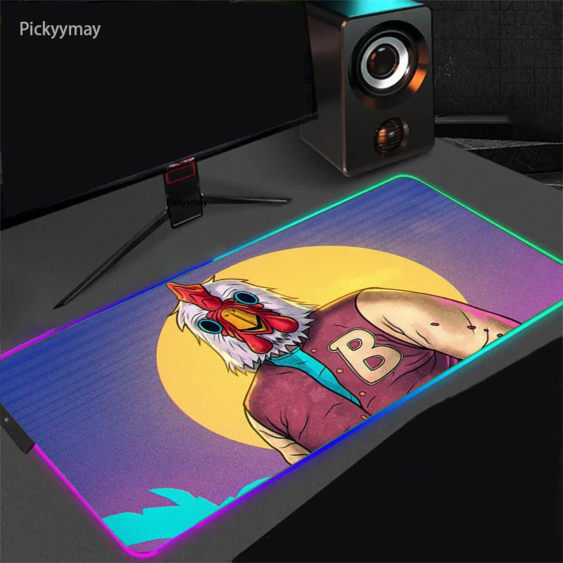 

Gamer RGB Mouse Pad Hotline Miami Laptop Keyboard Carpet Table Mat Non-slip LED Backlight Mousepad Large PC Gaming Accessories