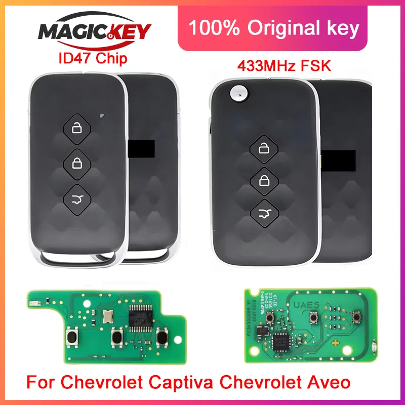 MAGICKEY Original 434MHZ Remote Control Key for Chevrolet Aveo Captiva 2024 with 47Chip