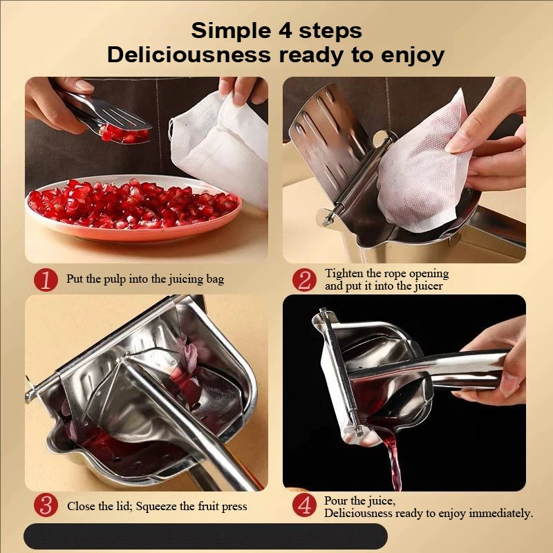 304 stainless steel manual juicer pulp separator pomegranate squeezer orange juicer   watermelon juice