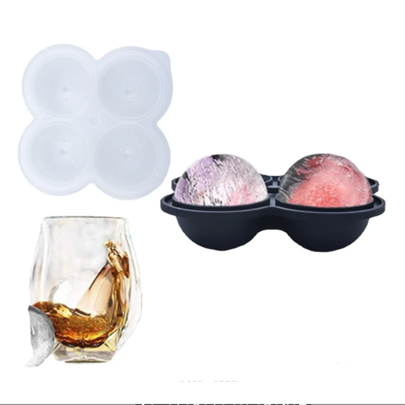 

Silicone Ice Tray Ice Maker Ice Ball Ice Cube HolderTwistable with Cover for Whiskey Cocktails Beverages Iced Tea Bloom Mold