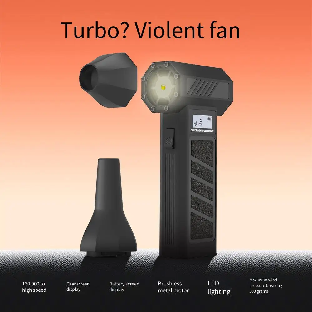 2025 New products Violent Fan, Micro Turbine Fan, high-speed Pressurized Hurricane Hair Dryer, Dust Suction and Blowing Device