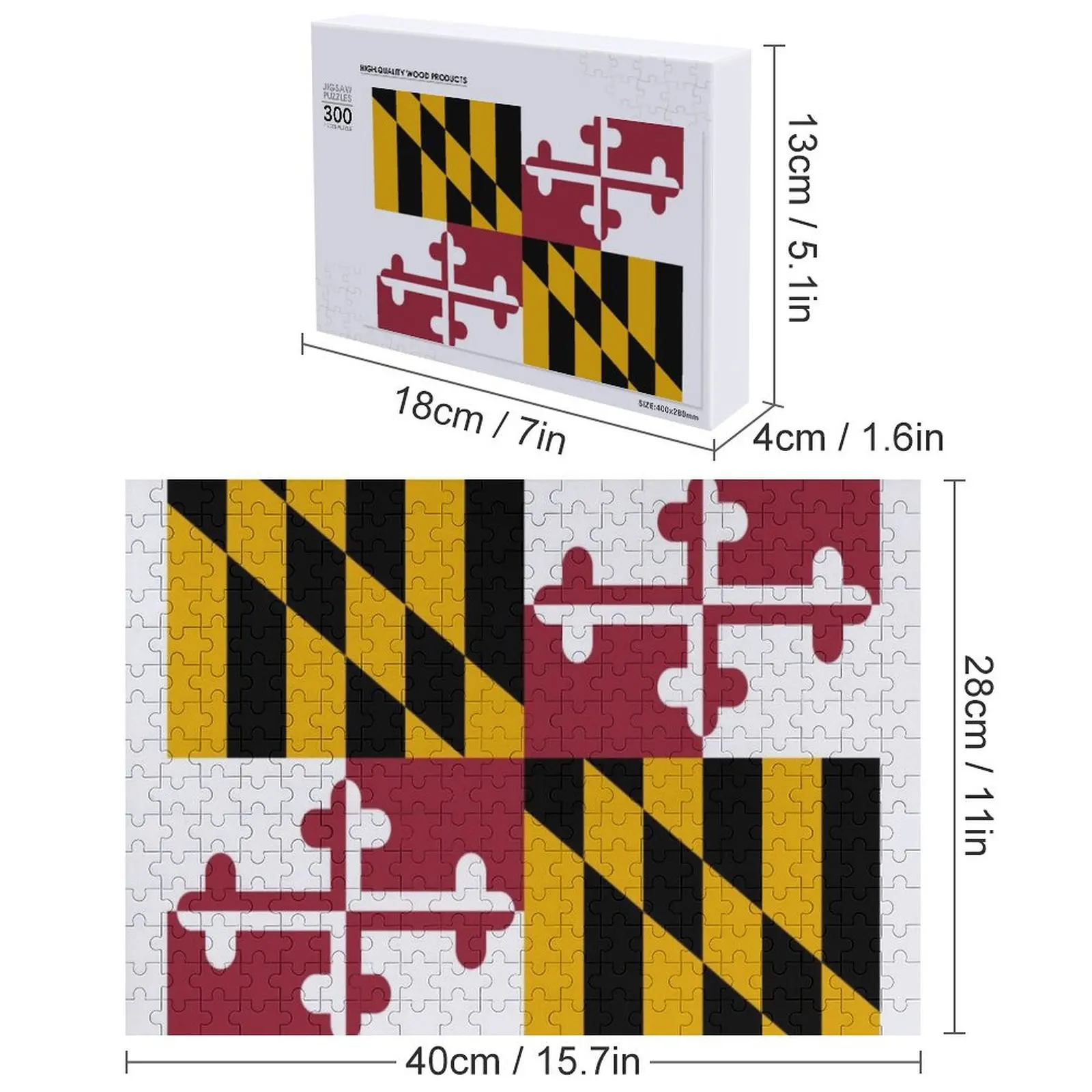 أحجية الصور المقطوعة من ماريلاند برايد للبالغين، أحجية خشبية مخصصة تحمل اسم وودز للبالغين