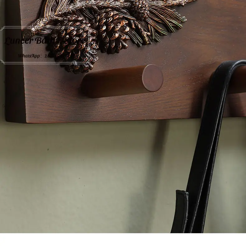 Black Walnut Solid Wood Wall Hooks, 4 6 8 Hooks Coat Rack for Entryway, Bedroom, Rustic Wooden Clothes Hanger