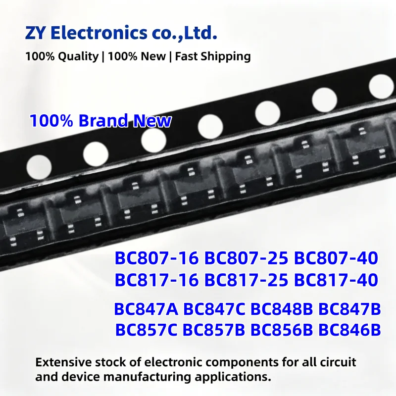 100pcs New BC807-16 BC857C BC847C BC848B BC847B BC847A BC857B BC807-25 BC807-40 BC817-16 BC817-25 BC817-40 BC856B BC846B SOT-23