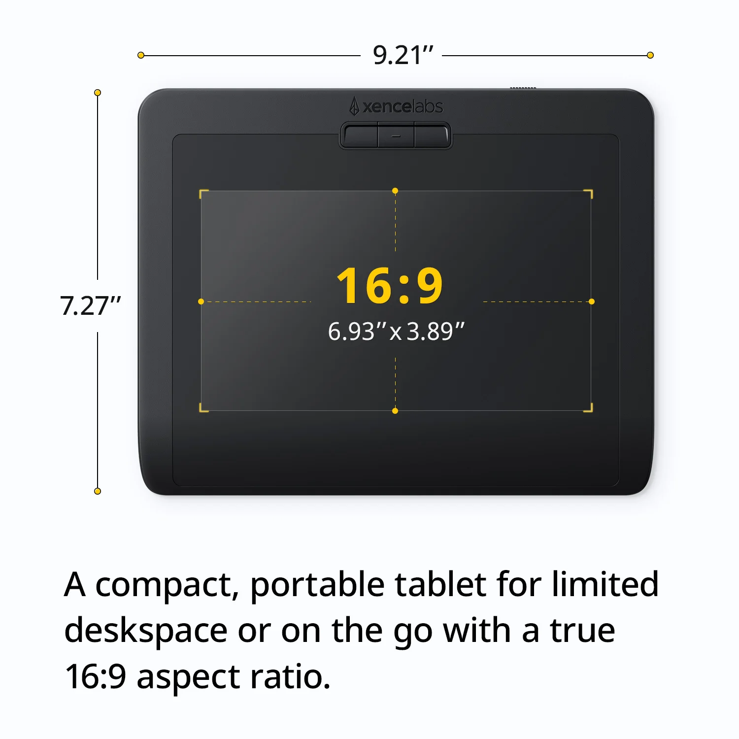 Xencelabs Wireless 8192 Levels Graphic Tablets Ultrathin Pen Tablet with 2 Battery-Free Stylus 16:9 Aspect Ratio Digital Art Pad