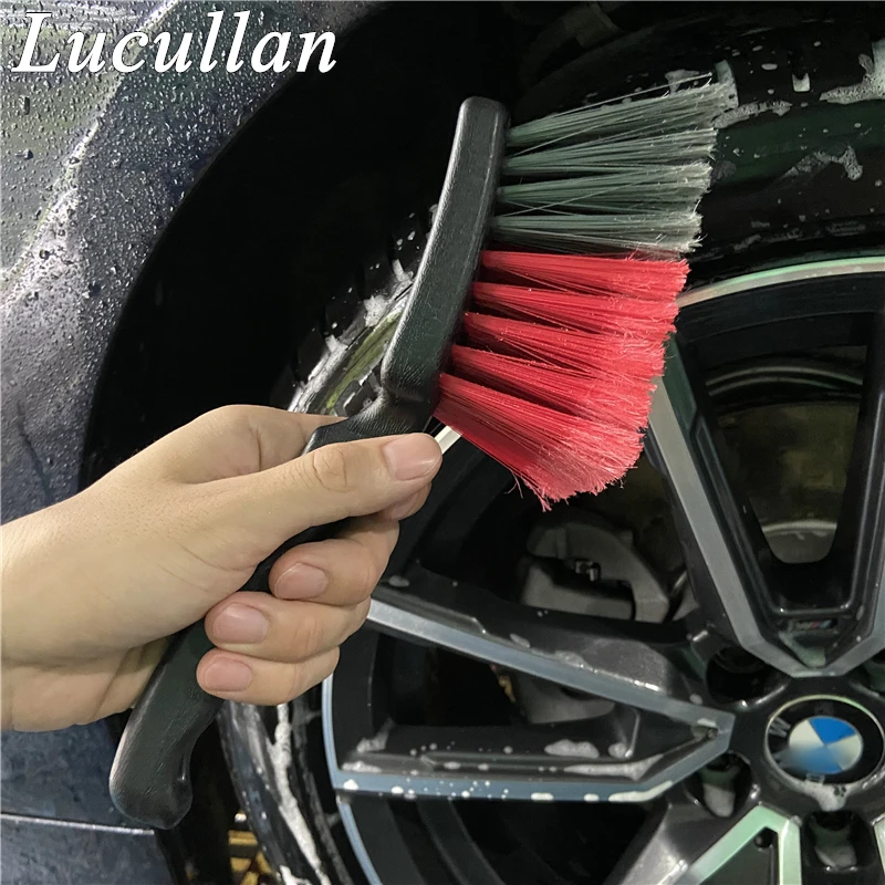 Lucullan Soft End-split PP Hair Tire Cleaner Large Size Car Wheels Rims Detailing Brushes For Truck SUV Etc.