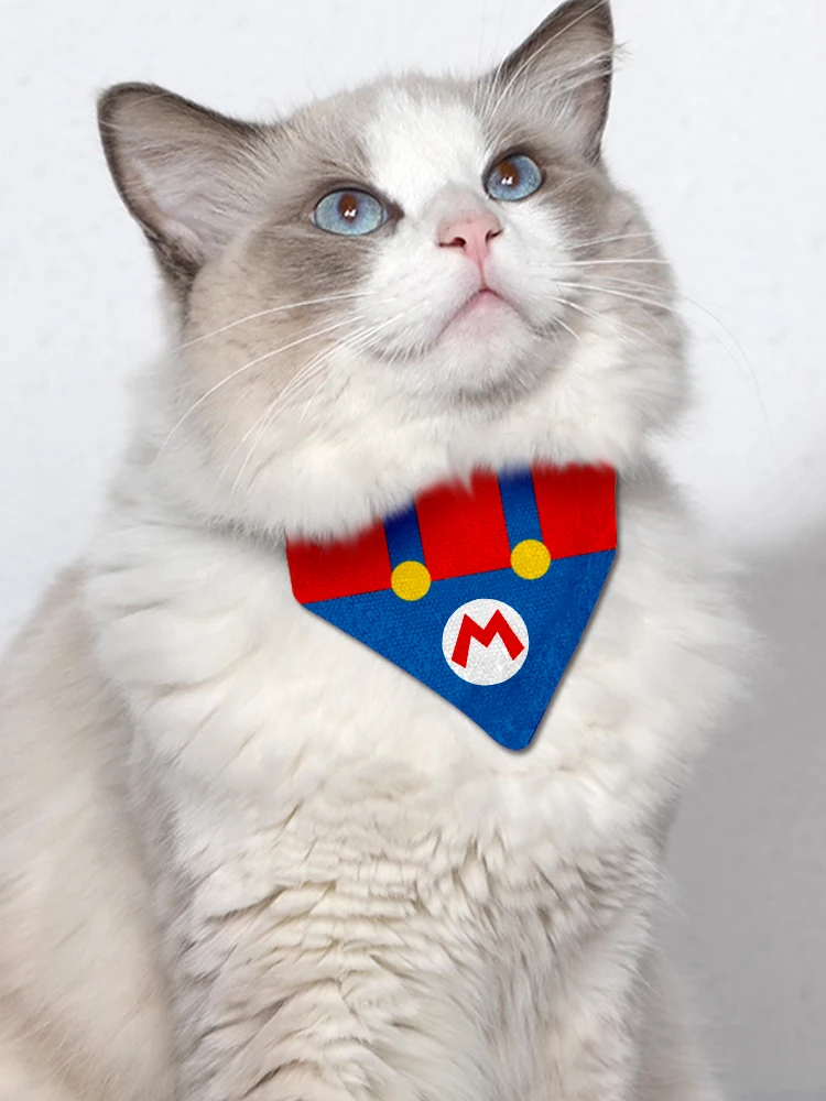 Super Mario périphérique Luigi Pet hirondelle écharpe chiens et chats Triangle écharpe grande moyenne petite écharpe imperméable