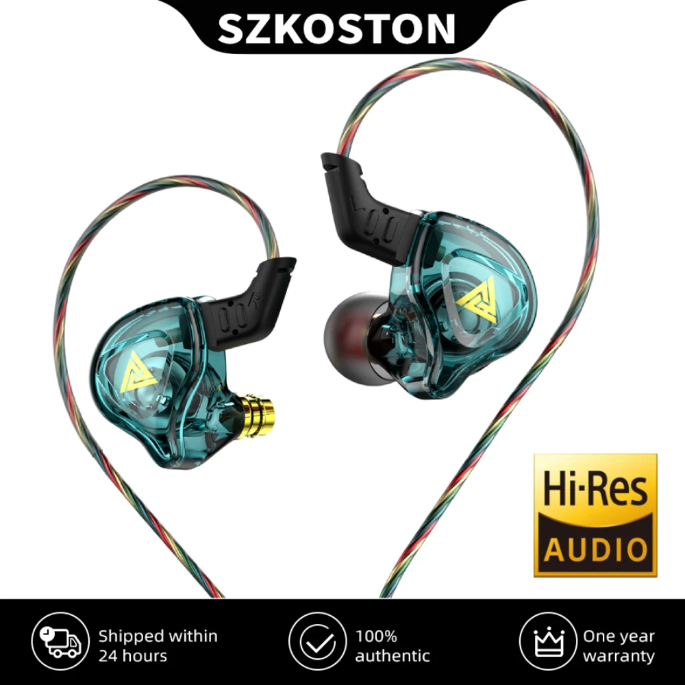 

New QKZ AK6 DMX Earphone HiFi Bass Dual Drive Wired Headphones with Mic Noice Cancelling Headset Monitor Music Earbuds Sport